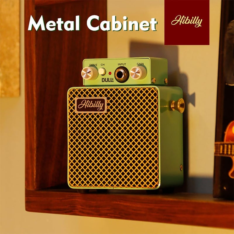 HiBilly Dull3 Full-Metal Mini Guitar Amplifier, Rechargeable 3W Pocket Micro Amp with Clean/Overdrive/Distortion Modes, 3" Speaker, 1200mAh Battery - Image 5
